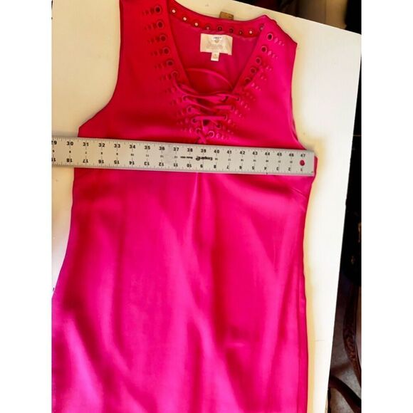 etcetera Short Sleeve V Neck  Tie Closure & Side Zip  dress Size 8 Pink - Picture 10 of 15